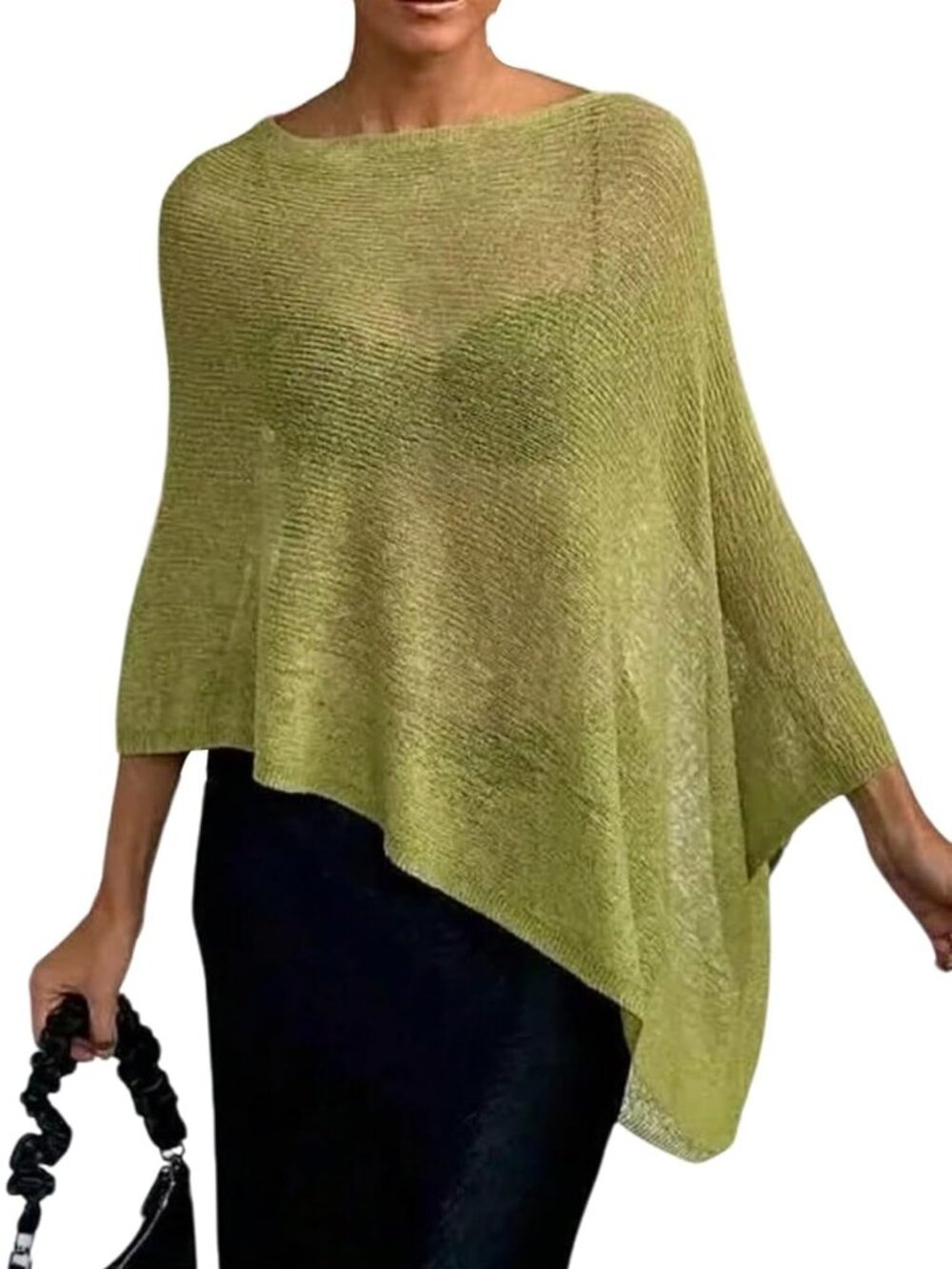 Lightweight Sheer Poncho Top | Stylish Shawl Cape Sweater for Women